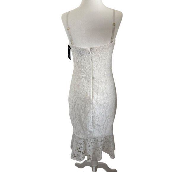 NWT Guess white lace flounce hem dress Lace 4 - Picture 4 of 8